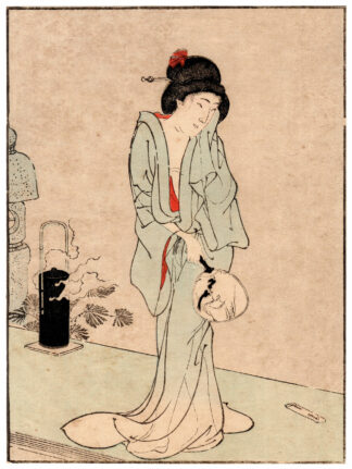 BELLEZZA CHE INDOSSA UNO YUKATA TRASPARENTE (Toyohara Chikanobu)